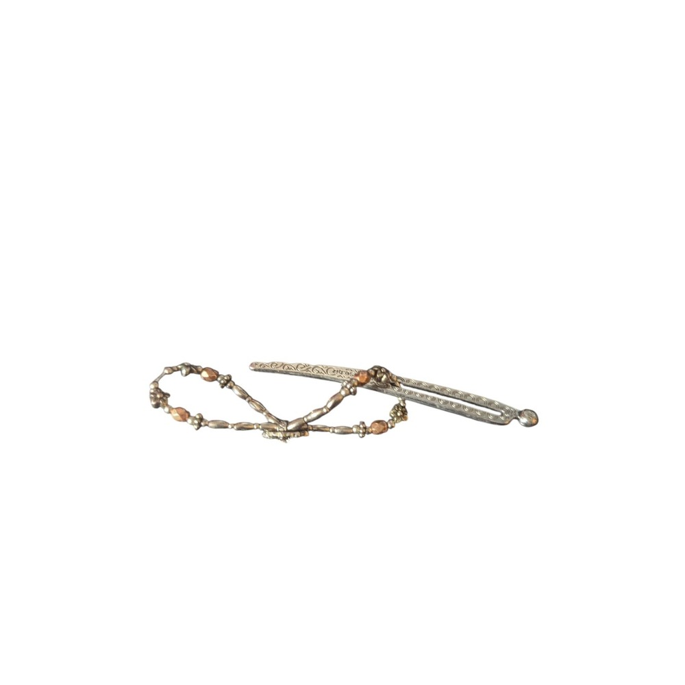 Lilla Rose Beaded Metal Hair Stick Floral Filigree Bun Holder Hair Pin